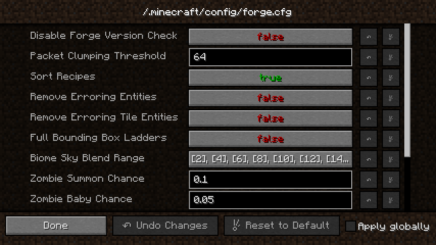Forge’s own configuration GUI built upon the\nframework