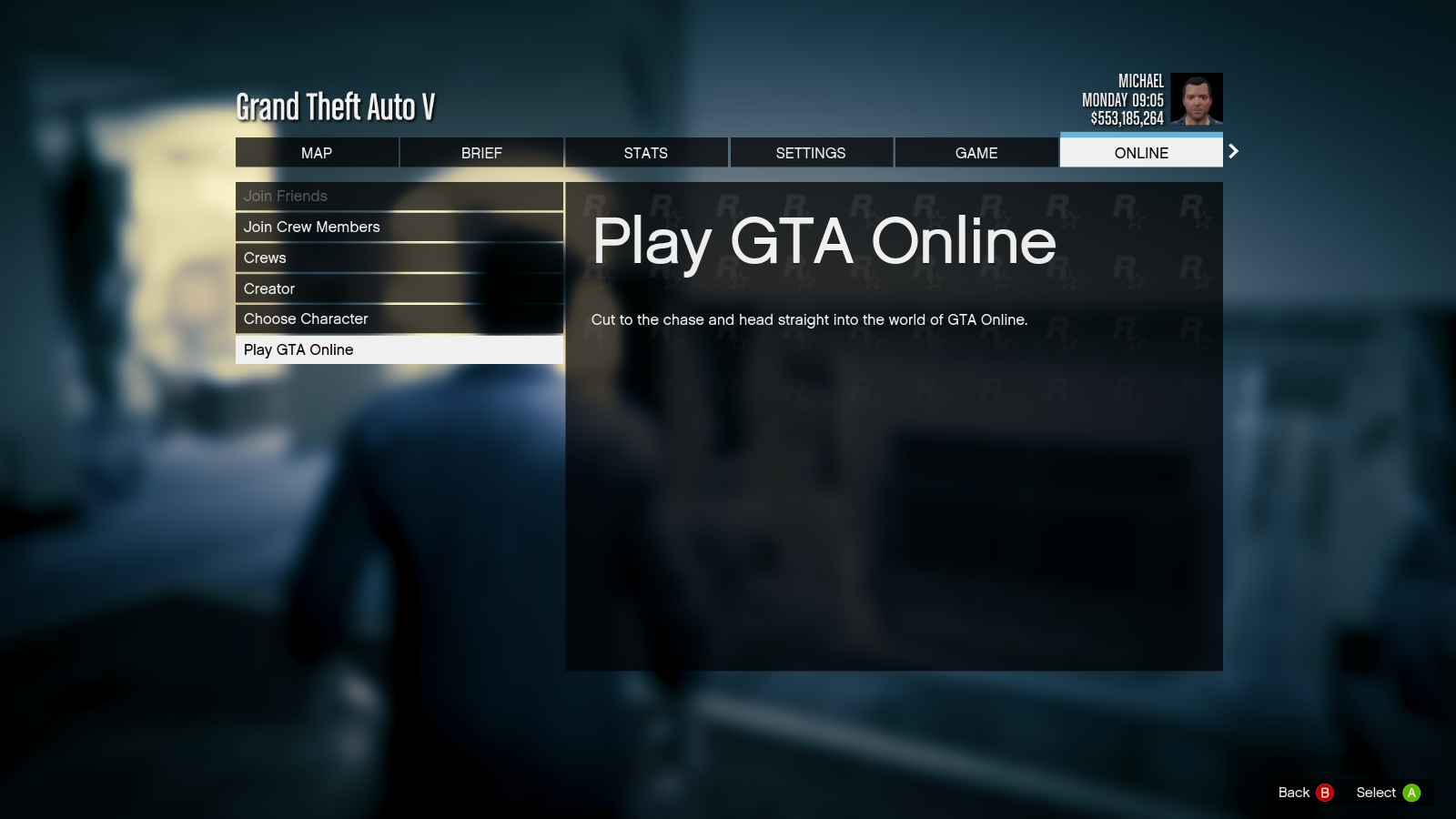 Choose &ldquo;Play GTA Online&rdquo;