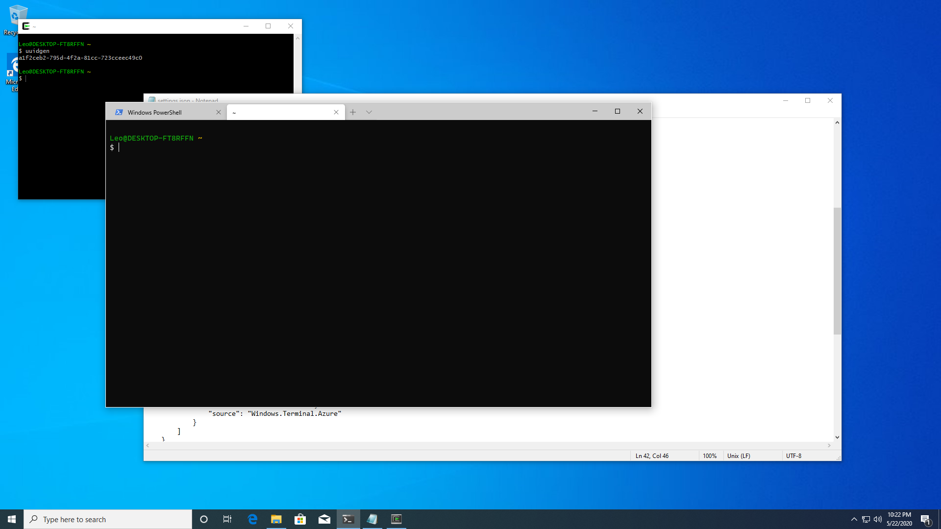 Running Bash in Windows Terminal