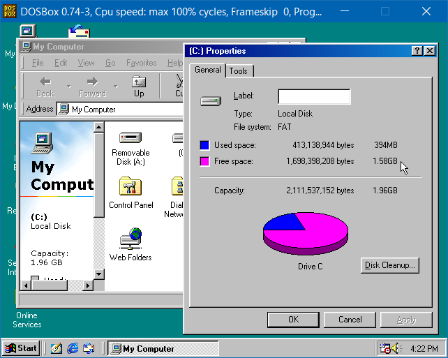 Disk usage before FAT32 conversion
