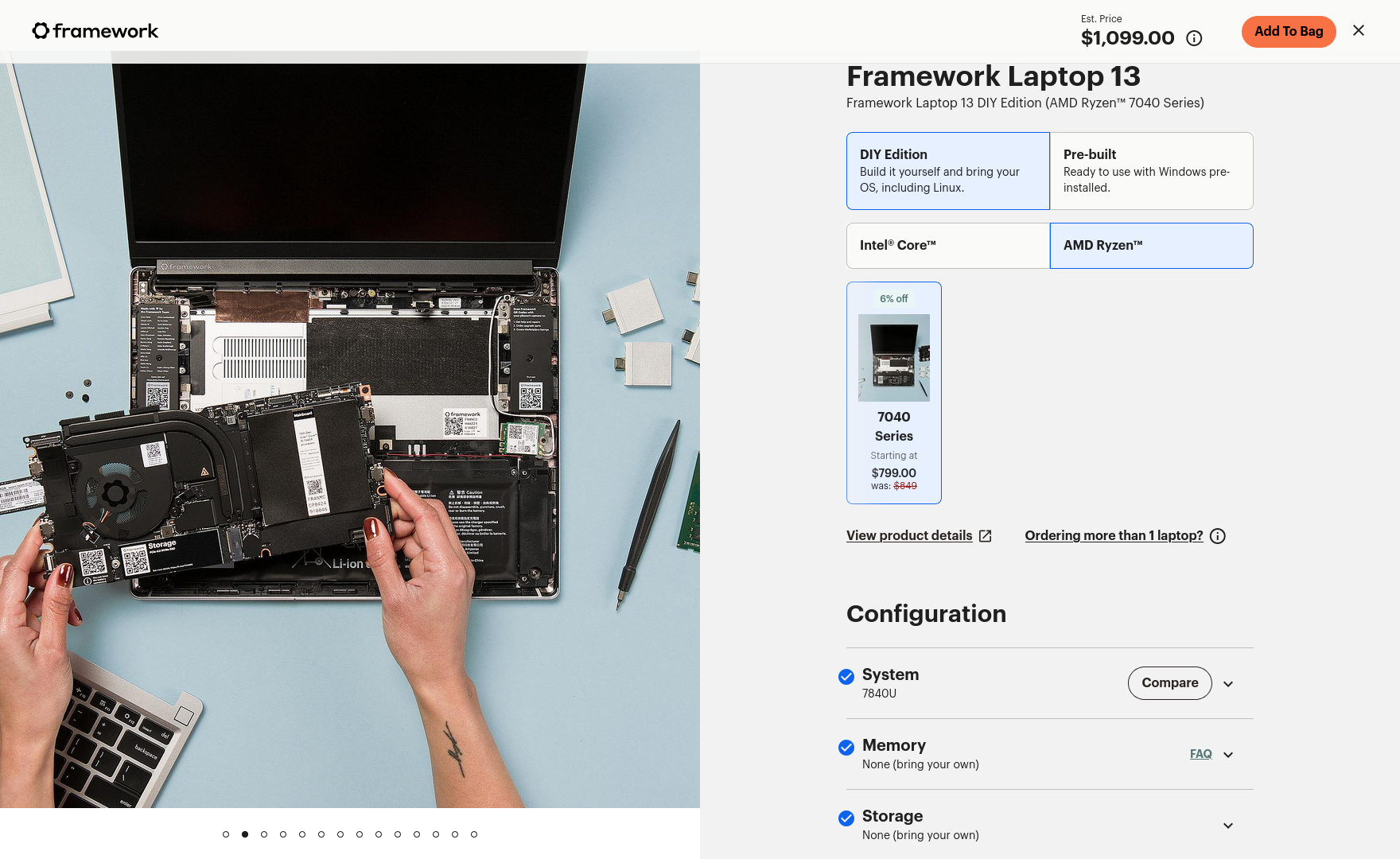 在 Framework 官方商城选择准系统配置