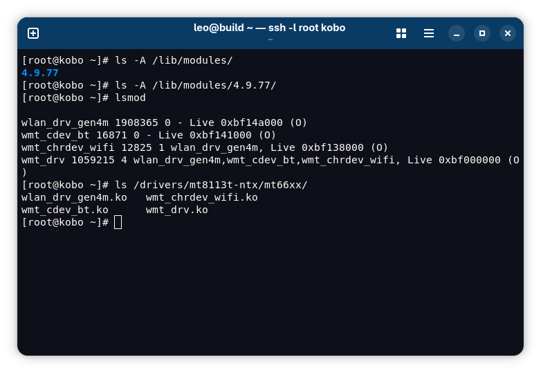 Linux kernel modules on Kobo Clara BW