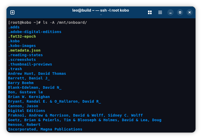 The content of /mnt/onboard directory