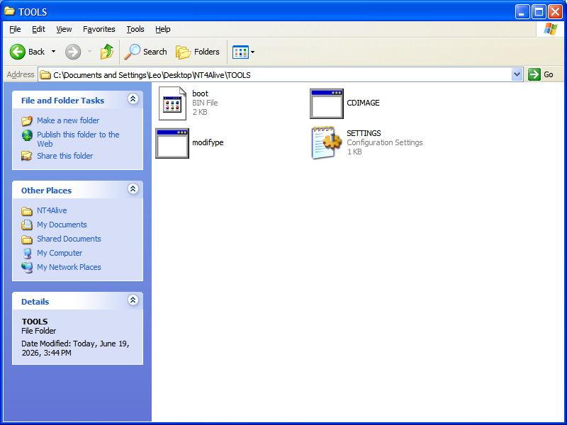 Correct contents of the TOOLS folder